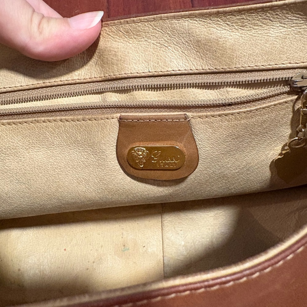Vintage Gucci Brown Leather Shoulder Bag - Picture 13 of 16